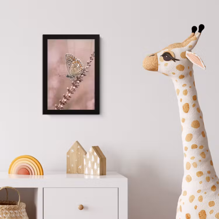 Lavendel - Vlinder - Paars fotolijst zwart zonder passe partout klein -usfeer4_kinderkamer