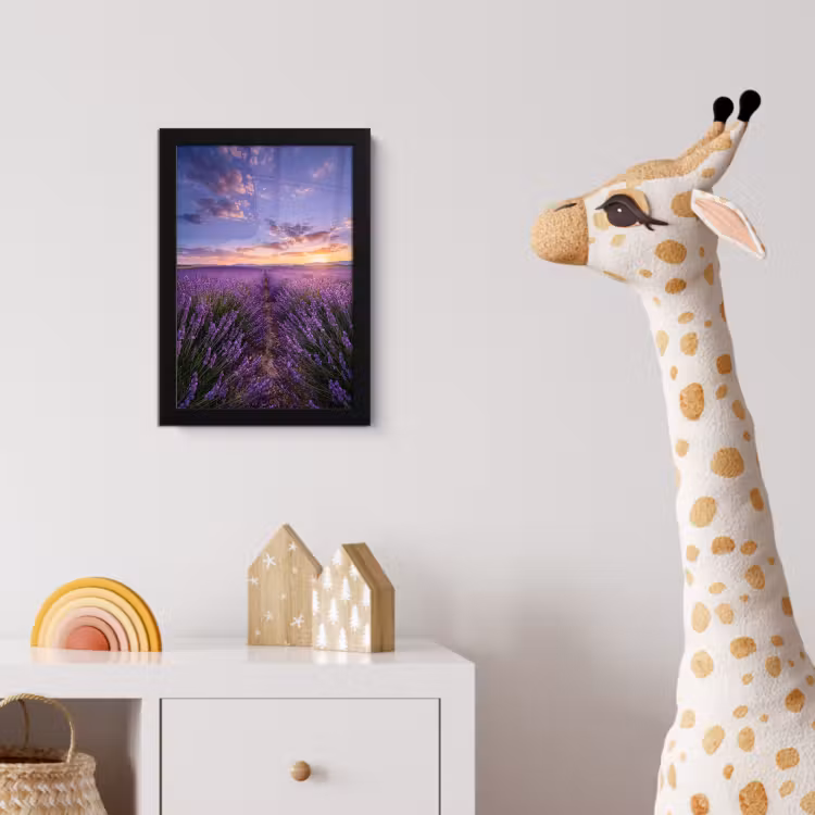Lavendel - Veld - Natuur - Paars fotolijst zwart zonder passe partout klein -usfeer4_kinderkamer