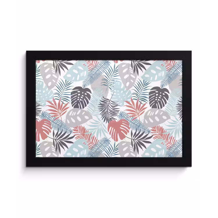 Bladeren - Jungle - Pastel - Tropisch fotolijst zwart zonder passe partout klein -3d