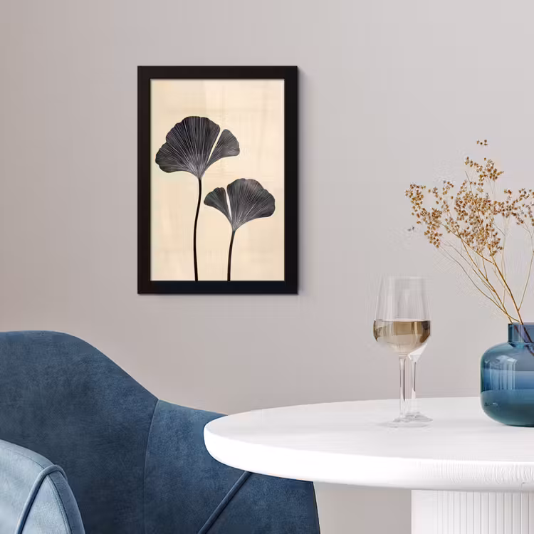 Bladeren - Minimalistisch - Zwart fotolijst zwart zonder passe partout klein -sfeer4