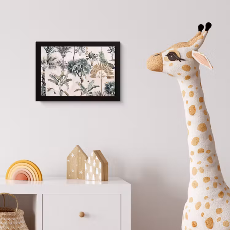 Bladeren - Monstera - Jungle - Tropical fotolijst zwart zonder passe partout klein -usfeer4_kinderkamer