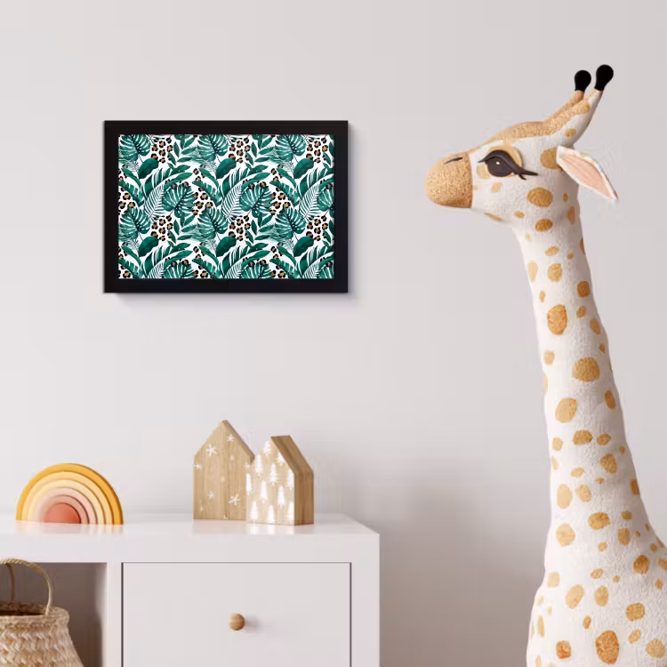 Bladeren - Tropisch - Jungle fotolijst zwart zonder passe partout klein -usfeer4_kinderkamer