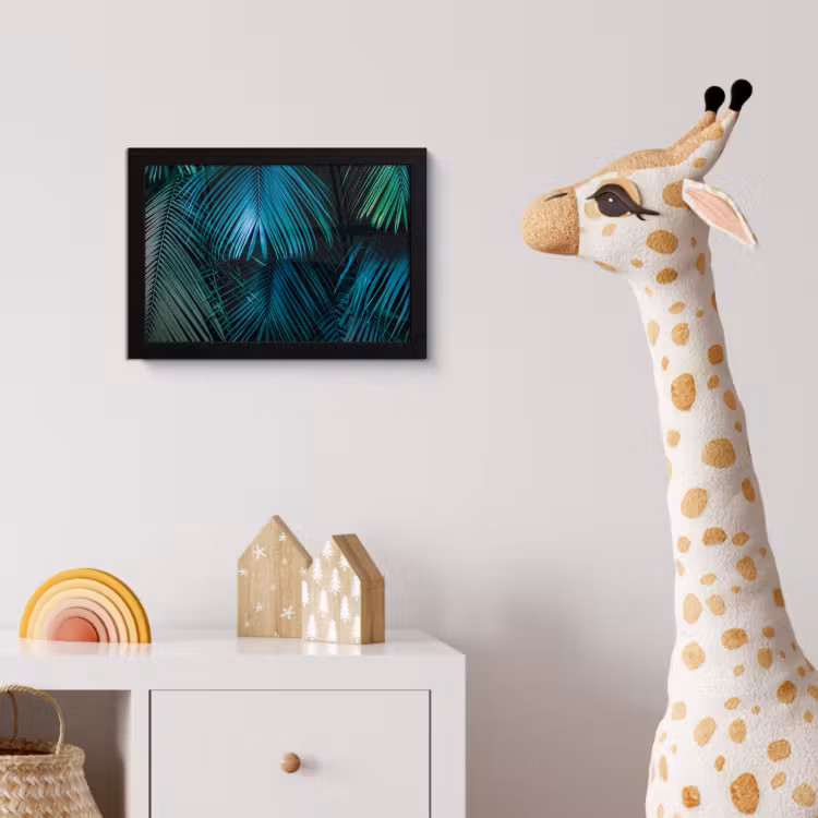 Bladeren - Tropisch - Jungle fotolijst zwart zonder passe partout klein -usfeer4_kinderkamer
