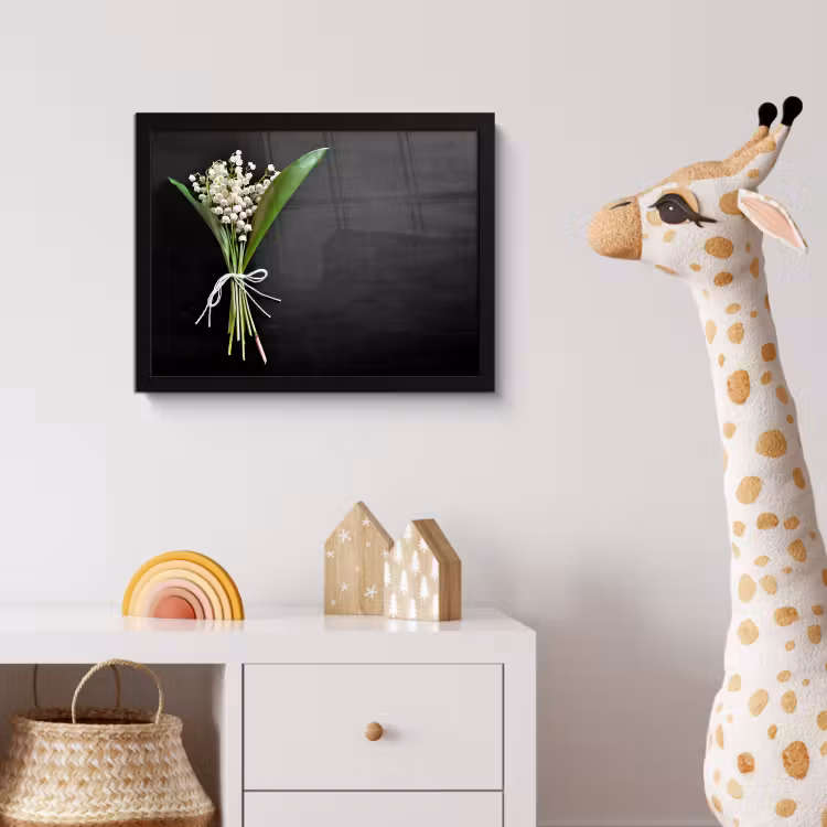 bloemen-5-1-1 fotolijst zwart zonder passe partout klein -usfeer4_kinderkamer
