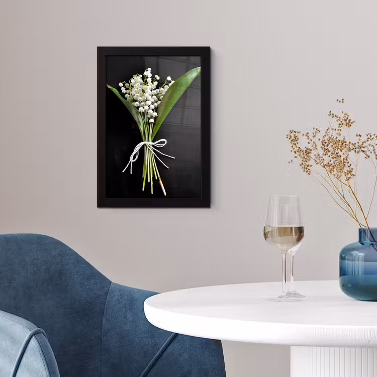 Lelietjes van dalen - Bloemen - Stilleven - Flora fotolijst zwart zonder passe partout klein -sfeer4
