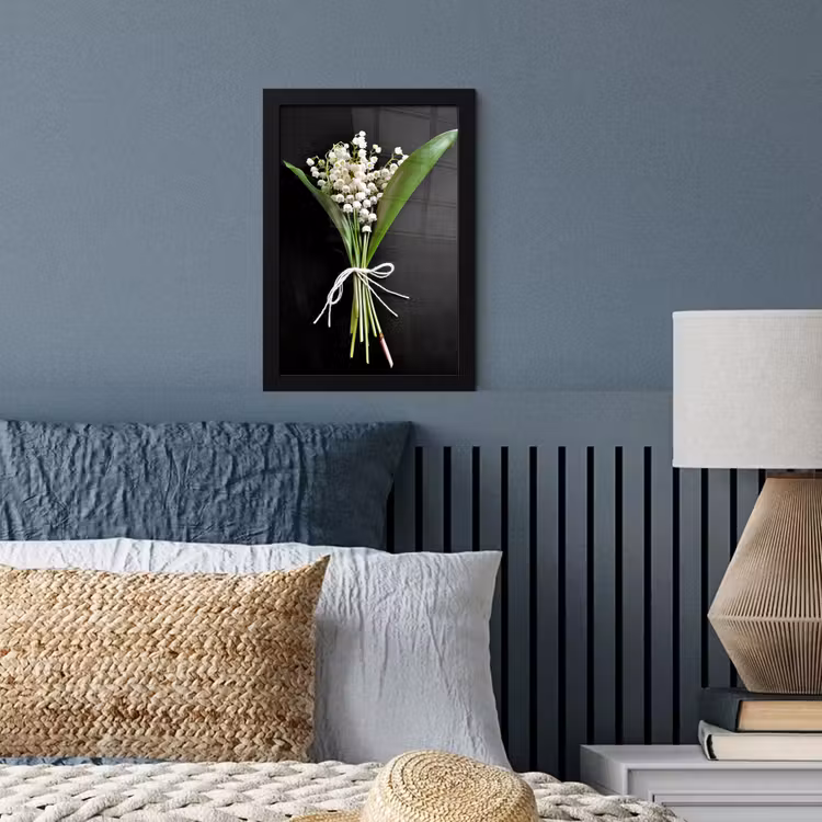 Lelietjes van dalen - Bloemen - Stilleven - Flora fotolijst zwart zonder passe partout klein -sfeer3