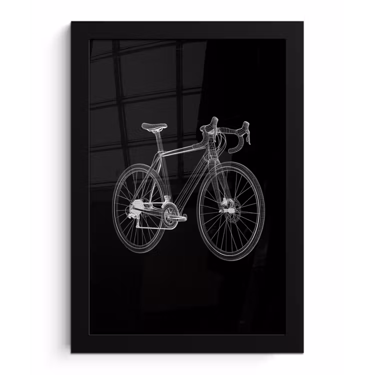 Lijnen - Illustratie - Wit fotolijst zwart zonder passe partout klein -3d