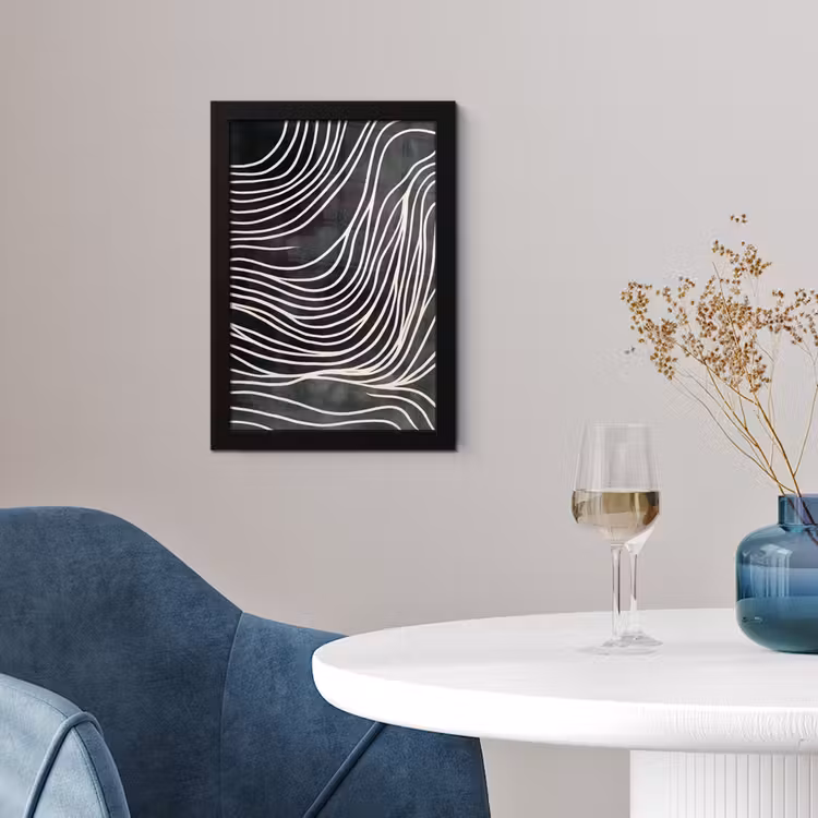 Lijnen - Patroon - Abstract - Wit fotolijst zwart zonder passe partout klein -sfeer4