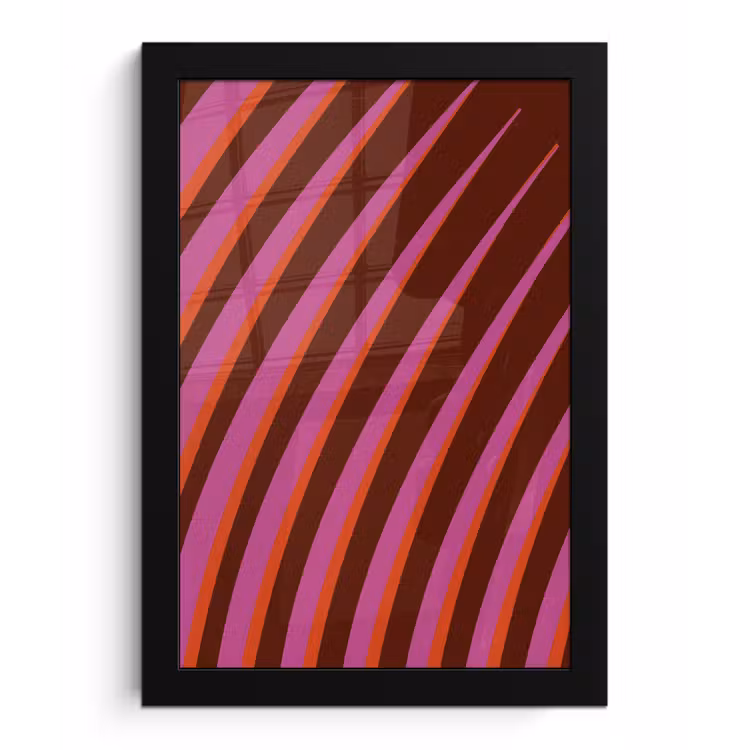 Lijnen - Rood - Beweging fotolijst zwart zonder passe partout klein -3d