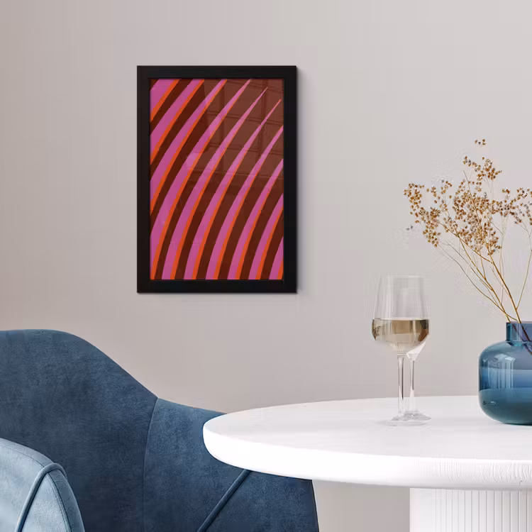 Lijnen - Rood - Beweging fotolijst zwart zonder passe partout klein -sfeer4