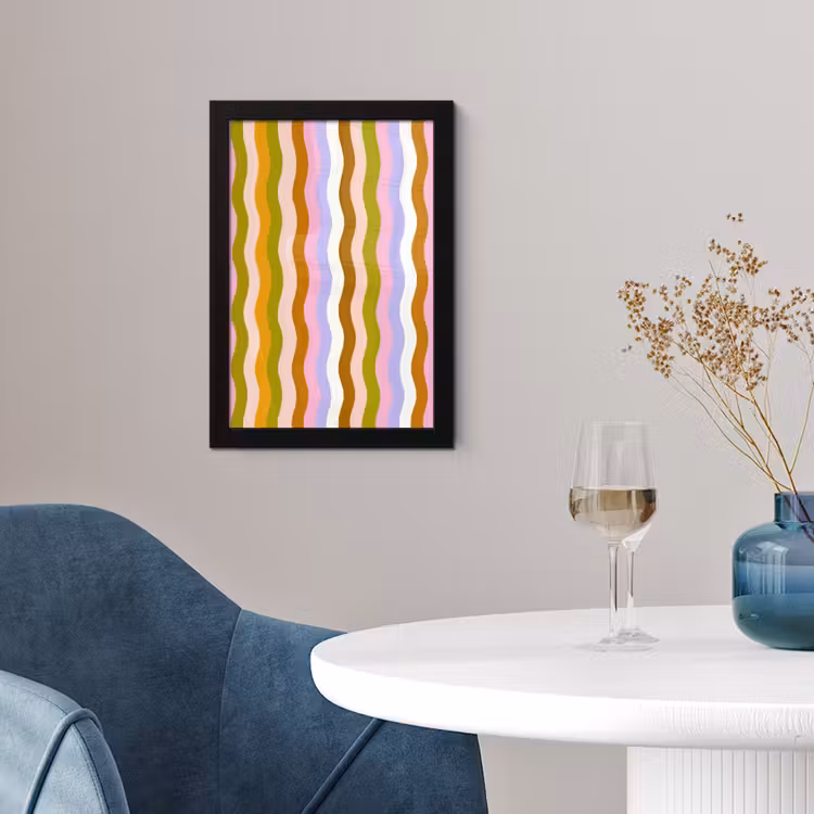 lijnen - Golven - Pastelkleuren - Patroon fotolijst zwart zonder passe partout klein -sfeer4
