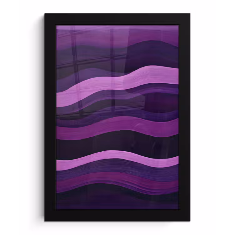 Lijnen - Golven - Paars - Abstract fotolijst zwart zonder passe partout klein -3d