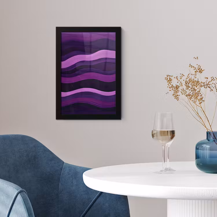 Lijnen - Golven - Paars - Abstract fotolijst zwart zonder passe partout klein -sfeer4