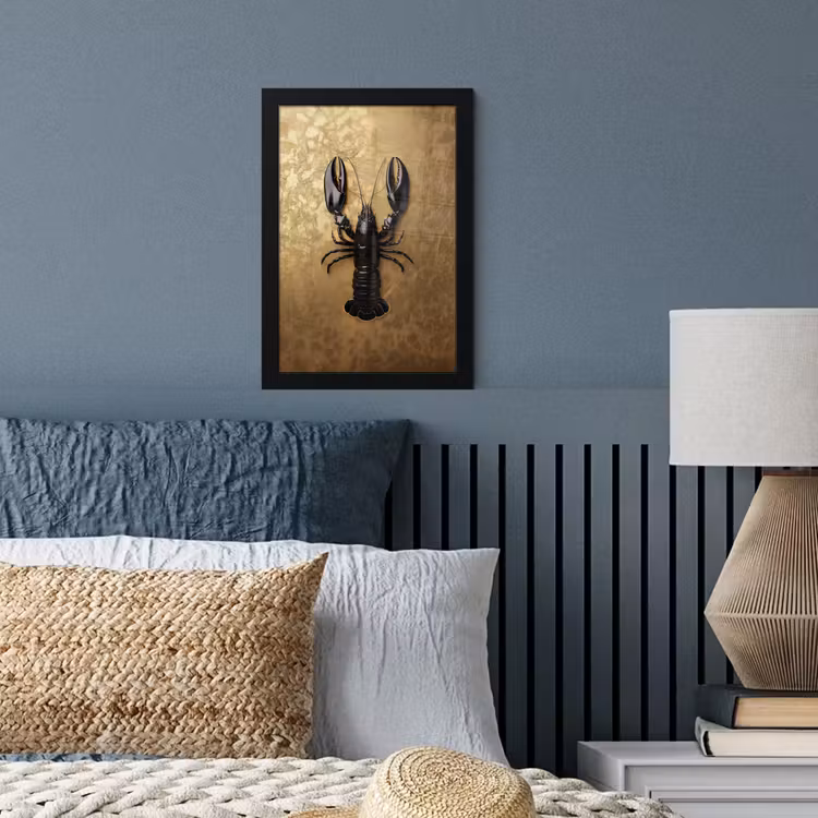 Kreeft - Zwart - Goud - Luxe fotolijst zwart zonder passe partout klein -sfeer3