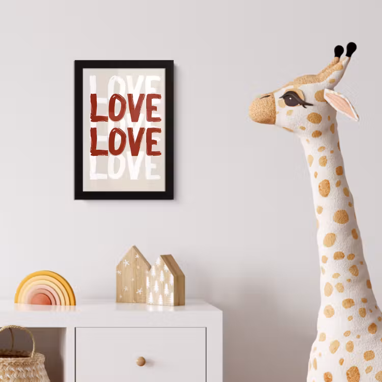 Love - Rood - Tekst fotolijst zwart zonder passe partout klein -usfeer4_kinderkamer