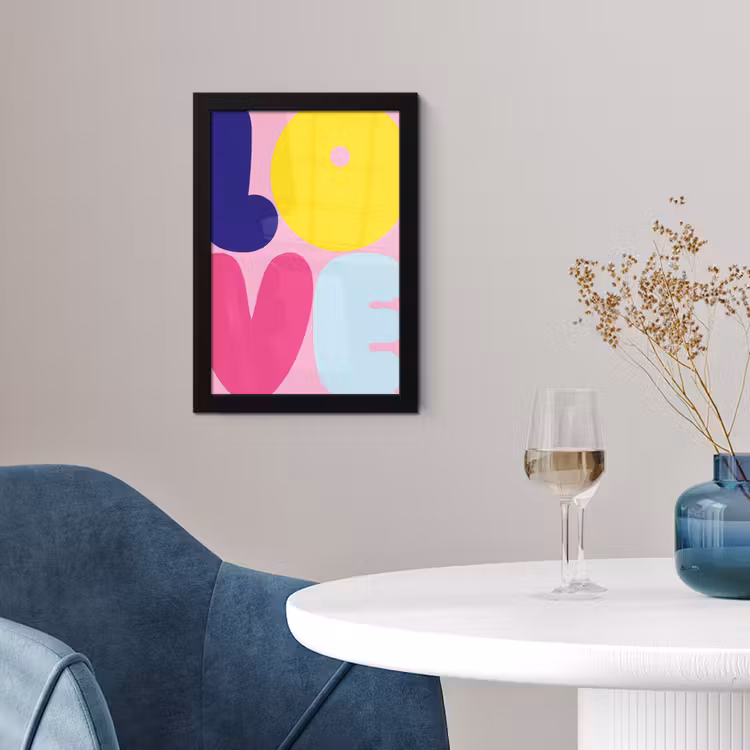 Love - Valentijn - Kleurrijk fotolijst zwart zonder passe partout klein -sfeer4