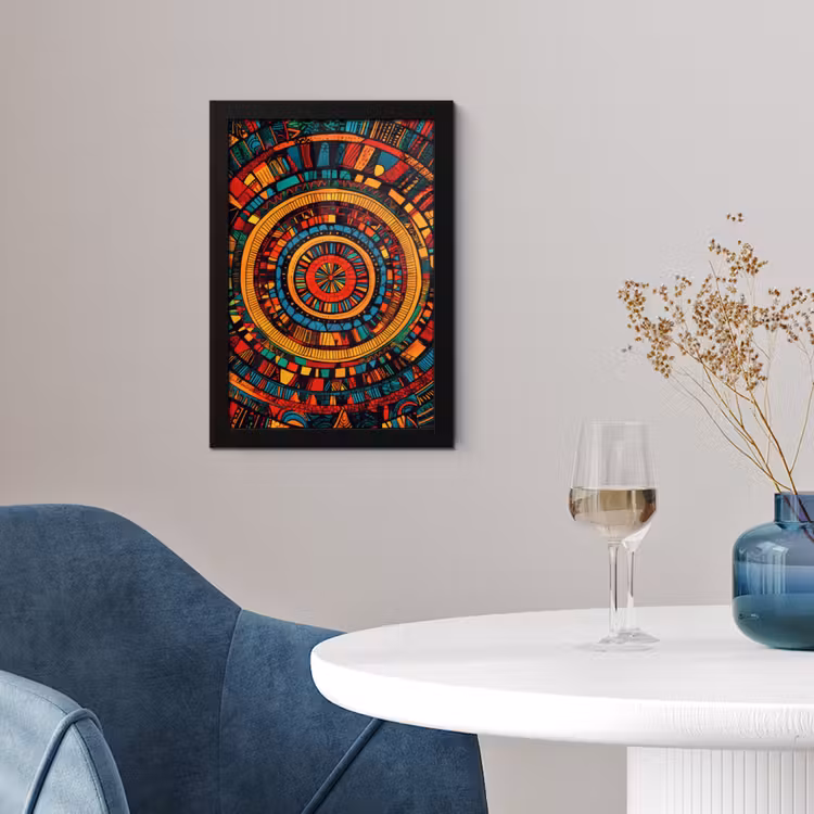 Mandala - Cirkels - Patronen fotolijst zwart zonder passe partout klein -sfeer4