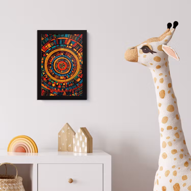 Mandala - Cirkels - Patronen fotolijst zwart zonder passe partout klein -usfeer4_kinderkamer
