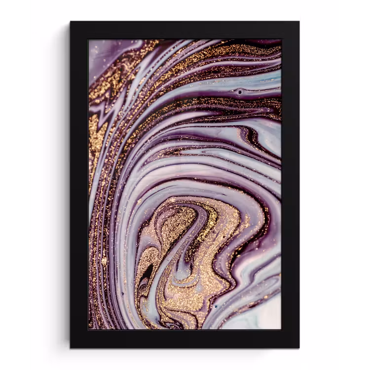 Marmer - Roze - Goud - Glitter - Marmerlook - Luxe fotolijst zwart zonder passe partout klein -3d