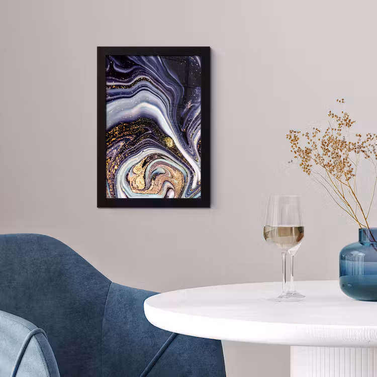 Marmer - Paars - Luxe - Marmerlook - Glitter fotolijst zwart zonder passe partout klein -sfeer4