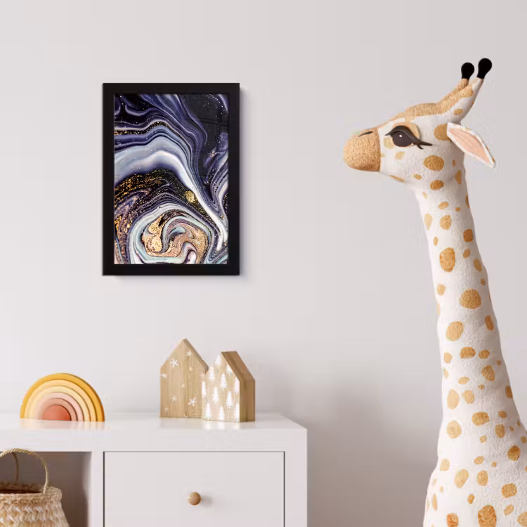 Marmer - Paars - Luxe - Marmerlook - Glitter fotolijst zwart zonder passe partout klein -usfeer4_kinderkamer