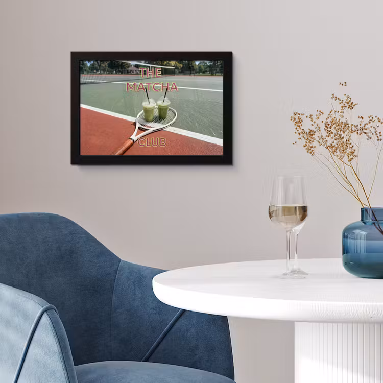 Matcha Club - Tennis - Matcha fotolijst zwart zonder passe partout klein -sfeer4