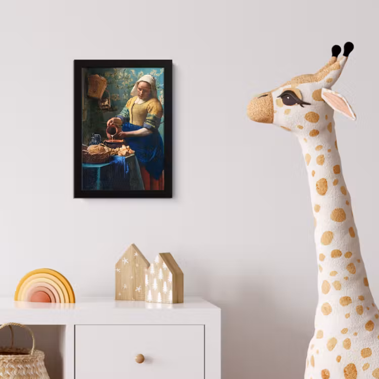 Melkmeisje - Amandelbloesem - Van Gogh - Vermeer - Schilderij - Oude meesters fotolijst zwart zonder passe partout klein -usfeer4_kinderkamer