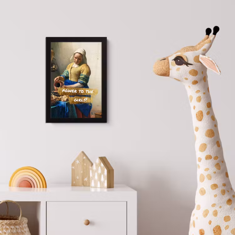 Melkmeisje - Goud - Quotes - Schilderij - Oude meesters fotolijst zwart zonder passe partout klein -usfeer4_kinderkamer