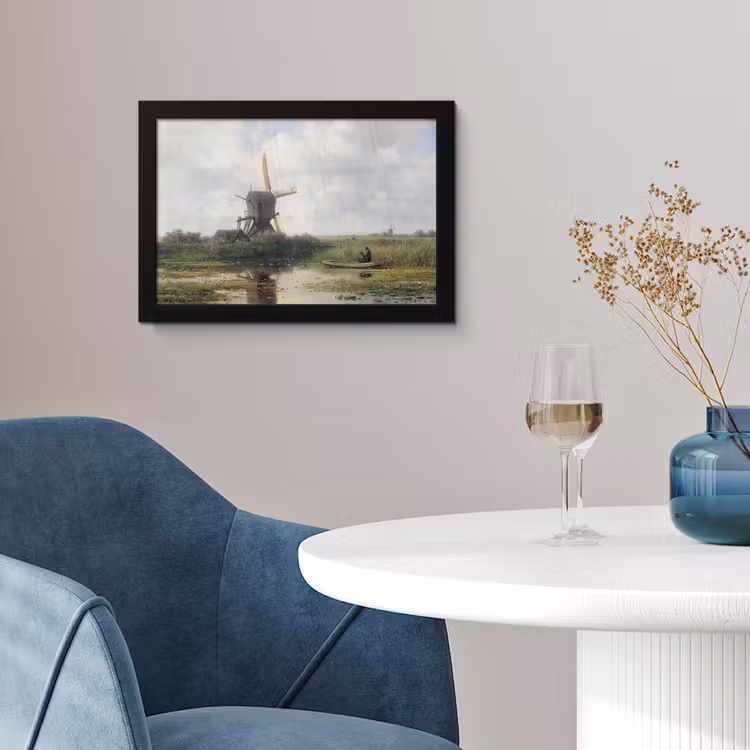 Molen - Willem Roelofs - Oude meesters - Kunst fotolijst zwart zonder passe partout klein -sfeer4