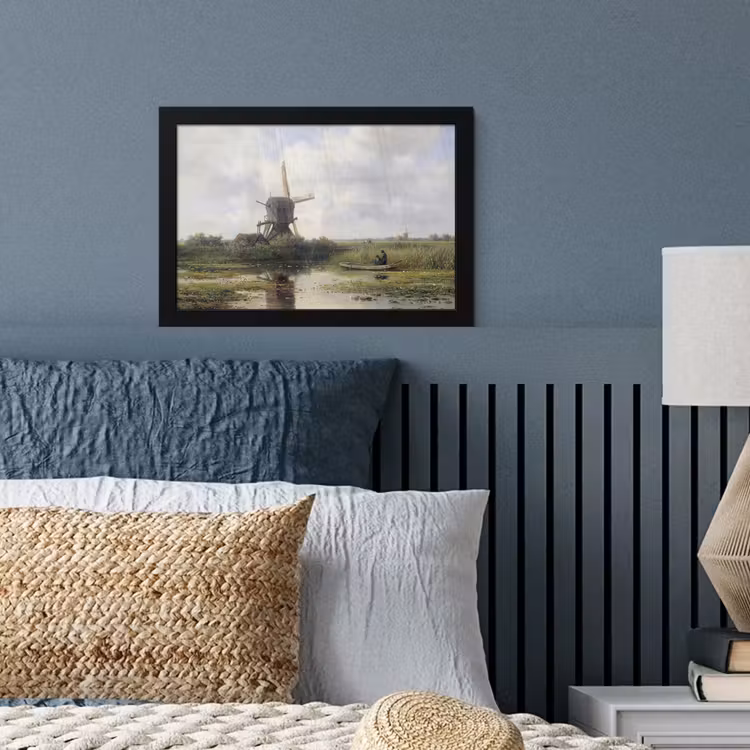 Molen - Willem Roelofs - Oude meesters - Kunst fotolijst zwart zonder passe partout klein -sfeer3