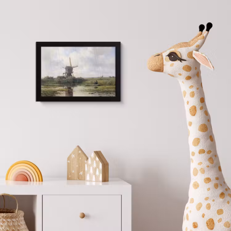 Molen - Willem Roelofs - Oude meesters - Kunst fotolijst zwart zonder passe partout klein -usfeer4_kinderkamer