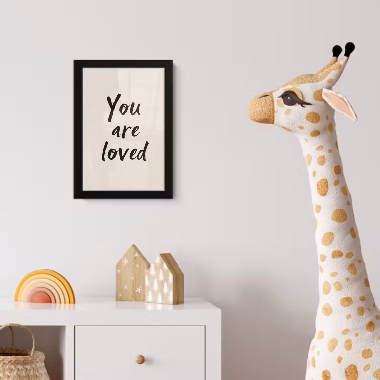 Minimalistisch - Beige - Love fotolijst zwart zonder passe partout klein -usfeer4_kinderkamer
