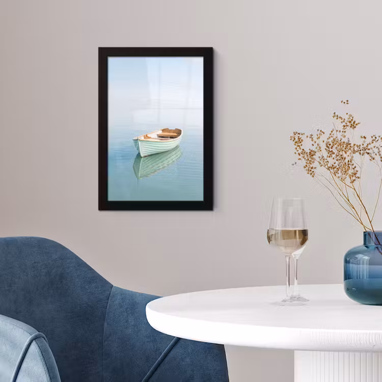 Minimalistisch - Boot - Zee fotolijst zwart zonder passe partout klein -sfeer4