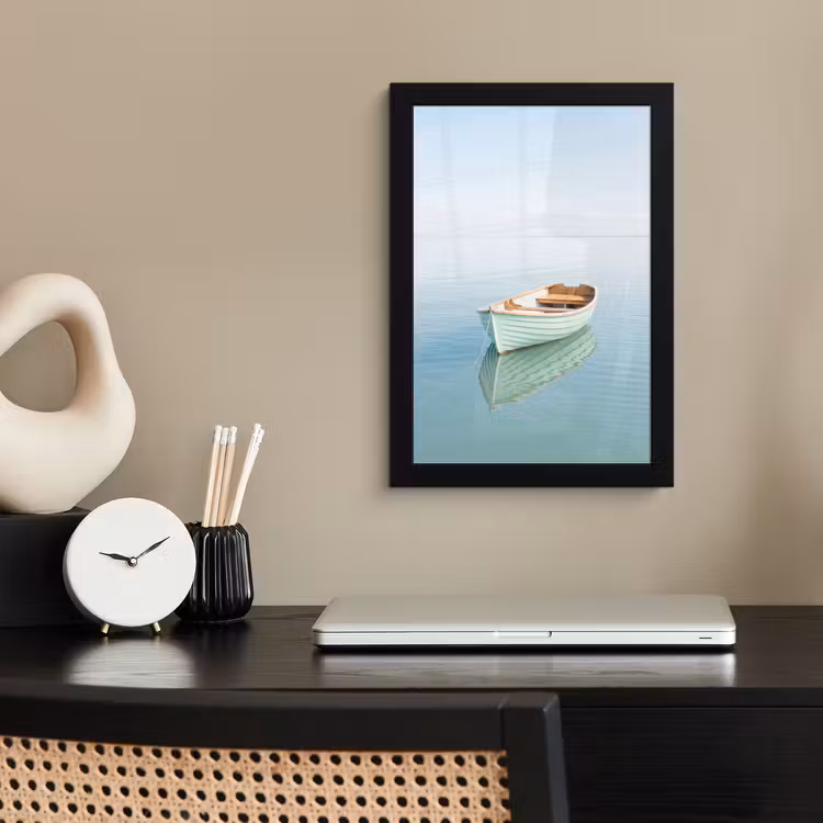 Minimalistisch - Boot - Zee fotolijst zwart zonder passe partout klein -sfeer1