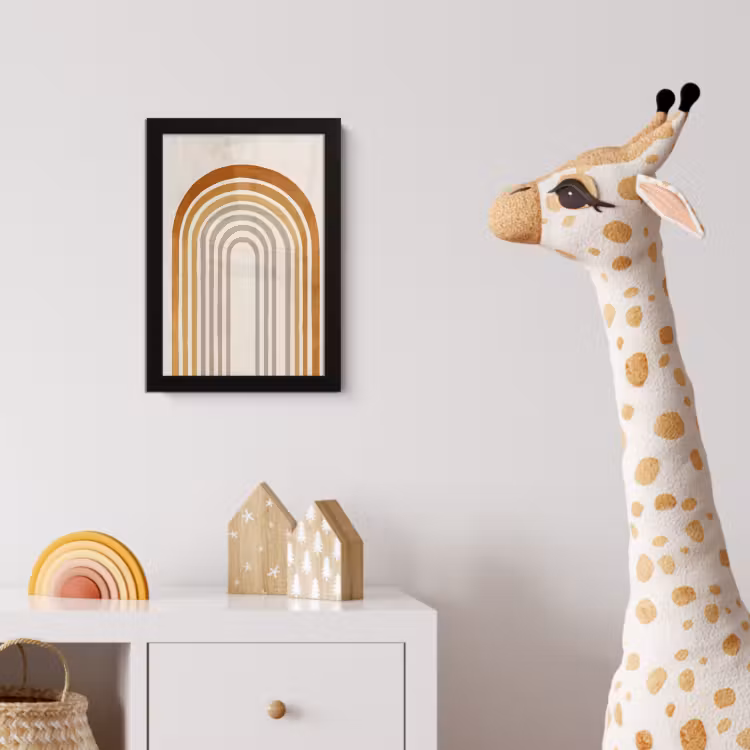 Minimalistisch - Boog - Lijnen - Beige fotolijst zwart zonder passe partout klein -usfeer4_kinderkamer