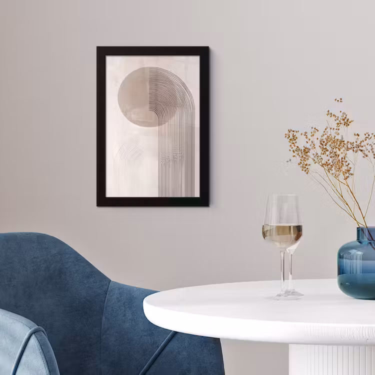 Minimalistisch - Cirkel - Lichtgrijs fotolijst zwart zonder passe partout klein -sfeer4