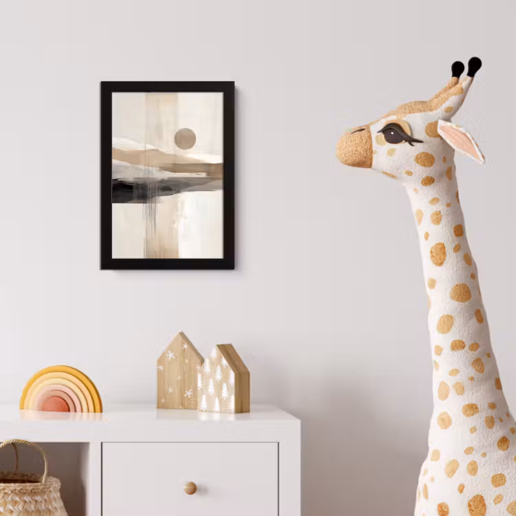 Minimalistisch - Landschap - Dimensie fotolijst zwart zonder passe partout klein -usfeer4_kinderkamer