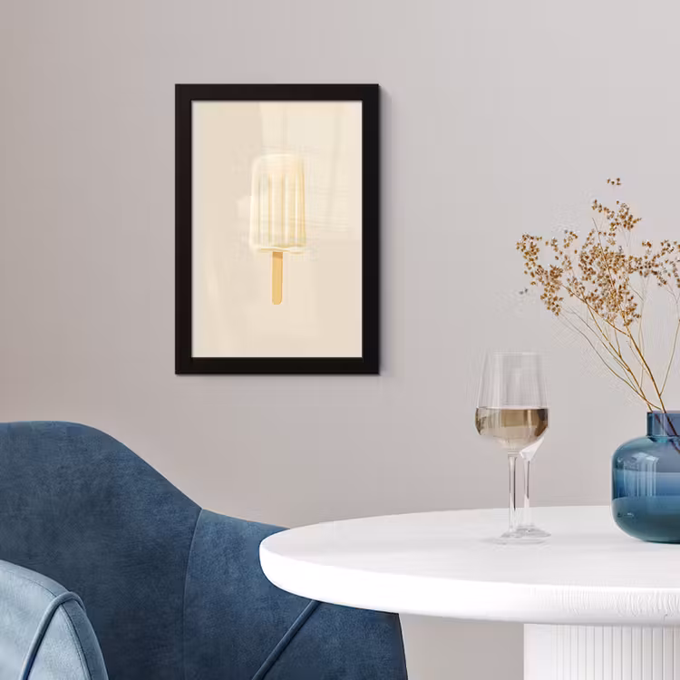 Minimalistisch - Waterijsje - Stokje - Beige fotolijst zwart zonder passe partout klein -sfeer4