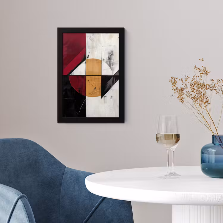 Modern - Abstract - Geometrisch - Rood - Industrieel fotolijst zwart zonder passe partout klein -sfeer4