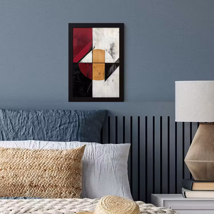 Modern - Abstract - Geometrisch - Rood - Industrieel fotolijst zwart zonder passe partout klein -sfeer3