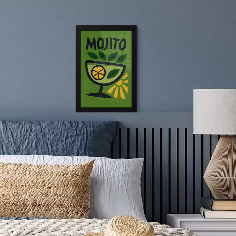 Mojito - Cocktail - Citroen - Groen fotolijst zwart zonder passe partout klein -sfeer3
