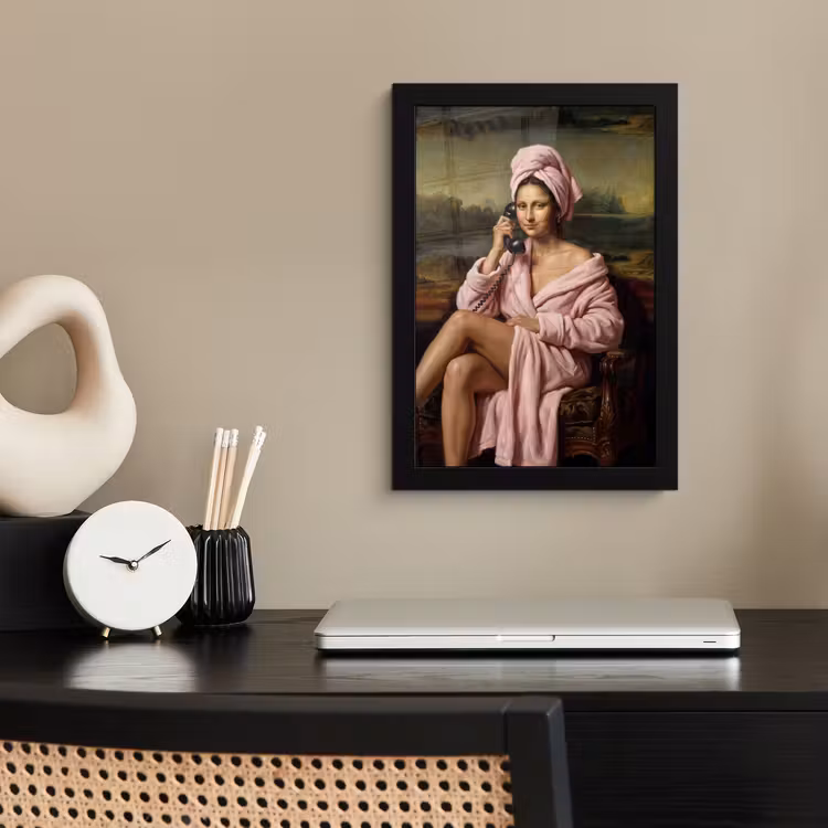 Mona - Klassiek - Roze fotolijst zwart zonder passe partout klein -sfeer1