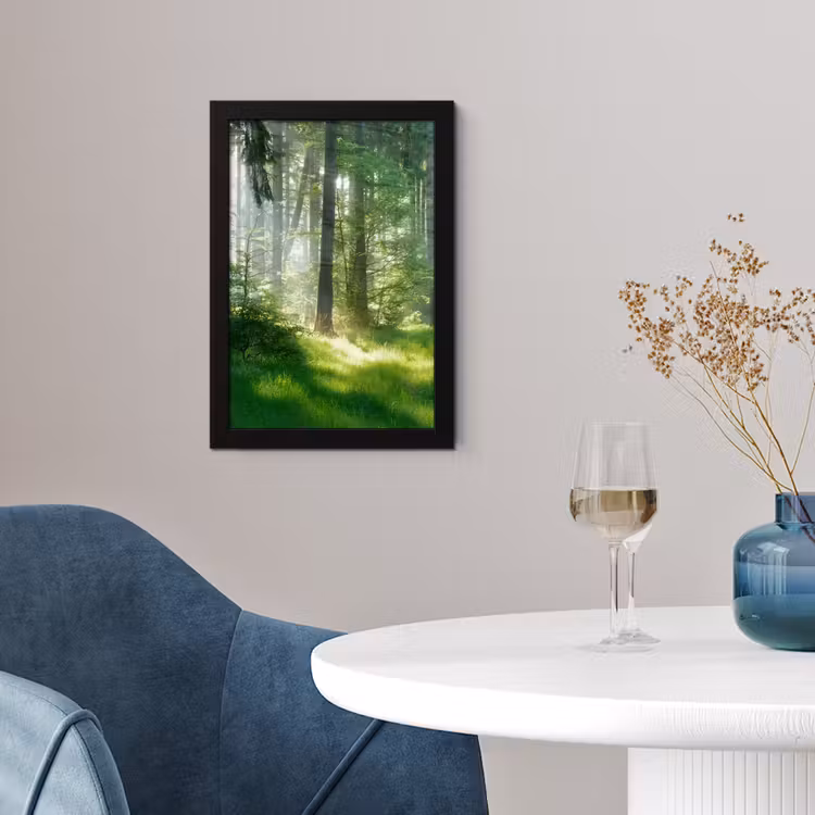 Natuur - Bomen - Bos - Groen - Zon - Gras - Planten fotolijst zwart zonder passe partout klein -sfeer4