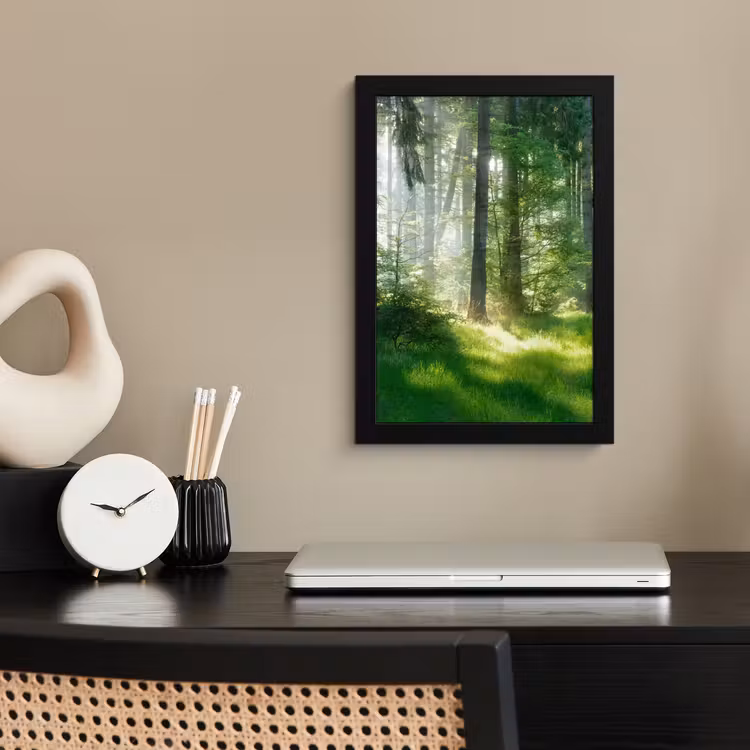 Natuur - Bomen - Bos - Groen - Zon - Gras - Planten fotolijst zwart zonder passe partout klein -sfeer1