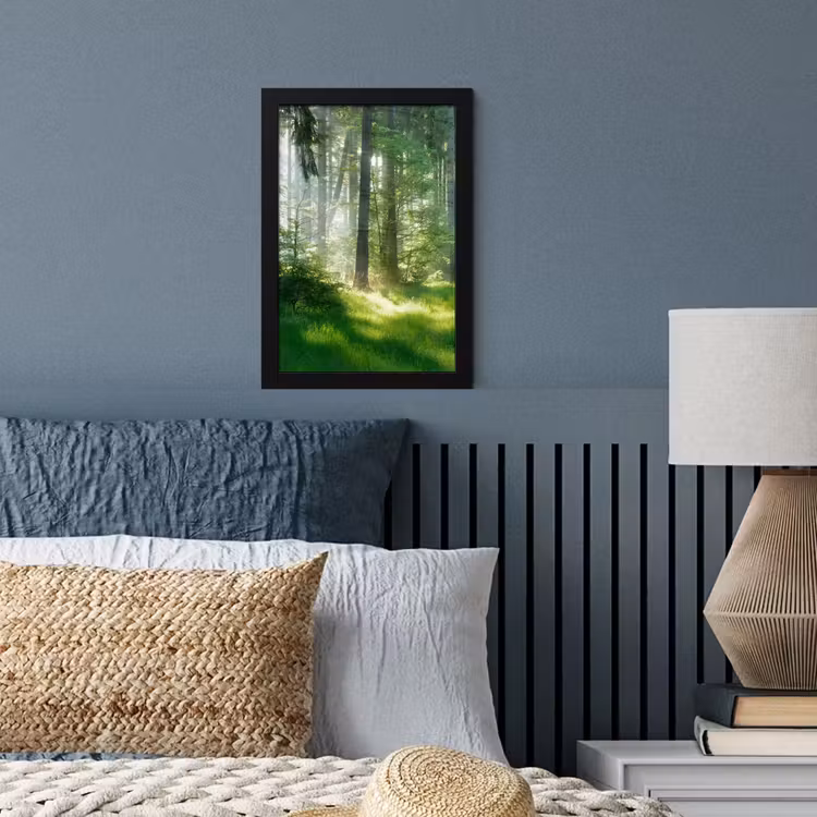 Natuur - Bomen - Bos - Groen - Zon - Gras - Planten fotolijst zwart zonder passe partout klein -sfeer3