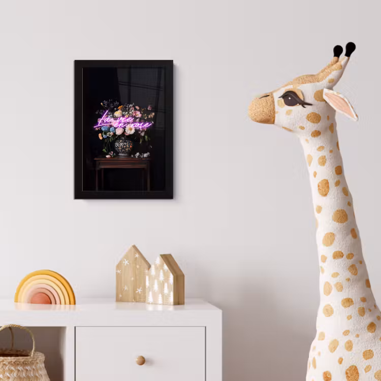 Neon - Vaas - Bloemen fotolijst zwart zonder passe partout klein -usfeer4_kinderkamer