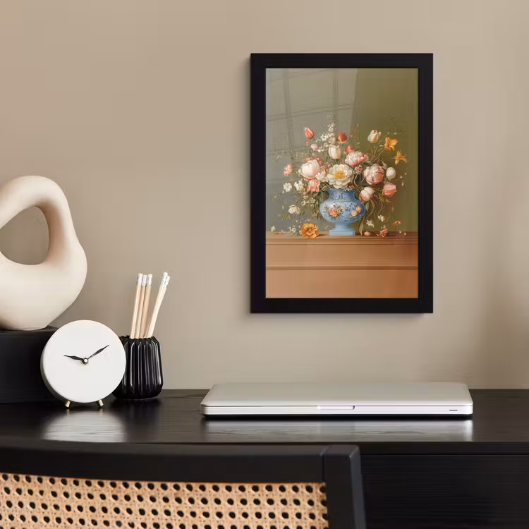Neutral - Bloemen - Boeket - Vaas fotolijst zwart zonder passe partout klein -sfeer1