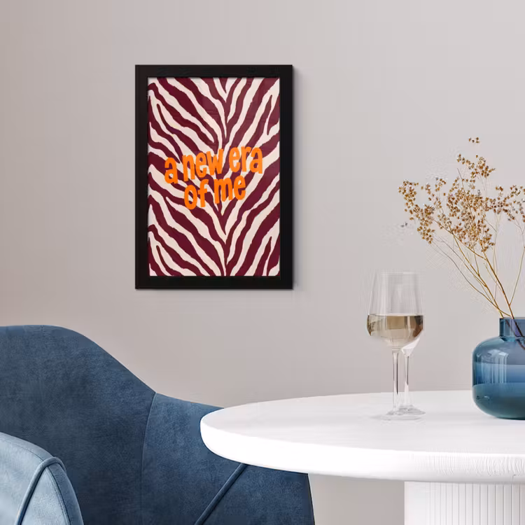 New era - Bordeaux - Zebraprint fotolijst zwart zonder passe partout klein -sfeer4
