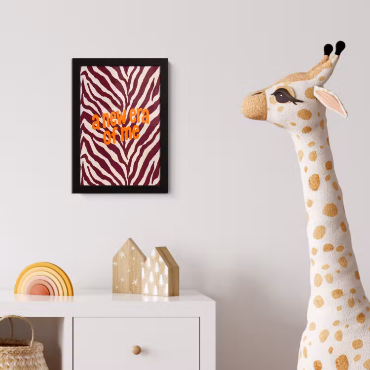 New era - Bordeaux - Zebraprint fotolijst zwart zonder passe partout klein -usfeer4_kinderkamer