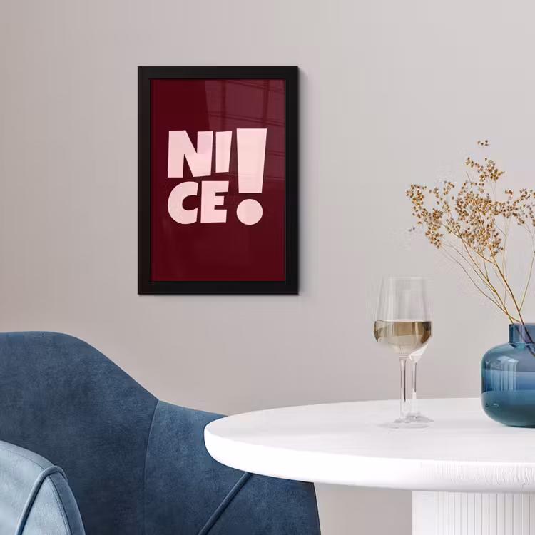 Nice - Uitroepteken - Rood fotolijst zwart zonder passe partout klein -sfeer4